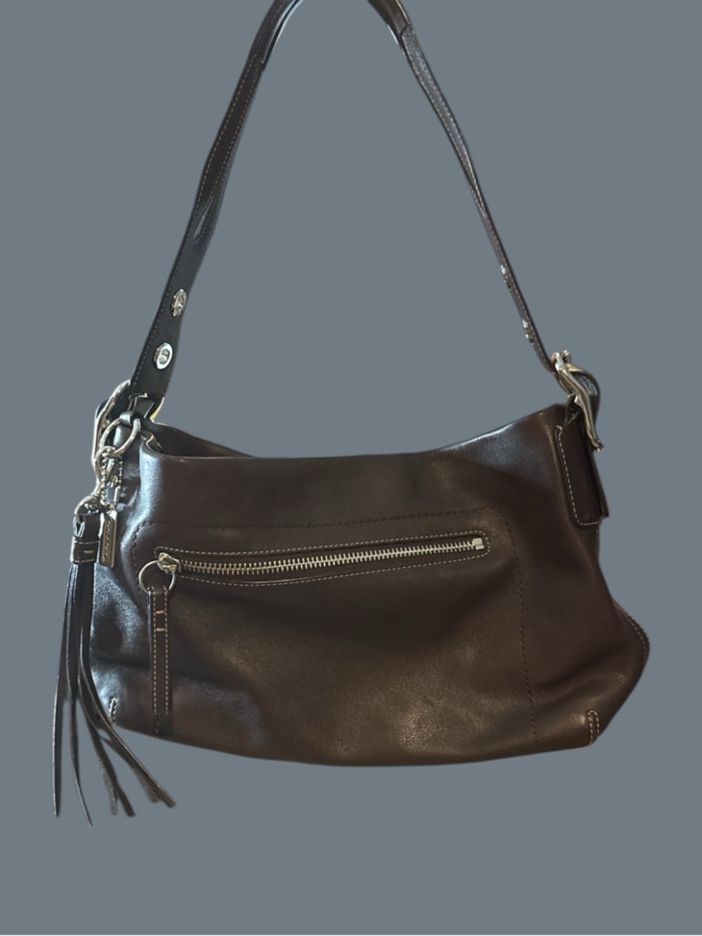 Coach Legacy Dark Brown Leather Shoulder Bag. H056-1417 w/Dustbag! - Picture 5 of 6